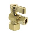 Kingston Brass KF4310BB 1/2" FIP x 3/8" OD Comp Angle Stop Valve, Brushed Brass KF4310BB